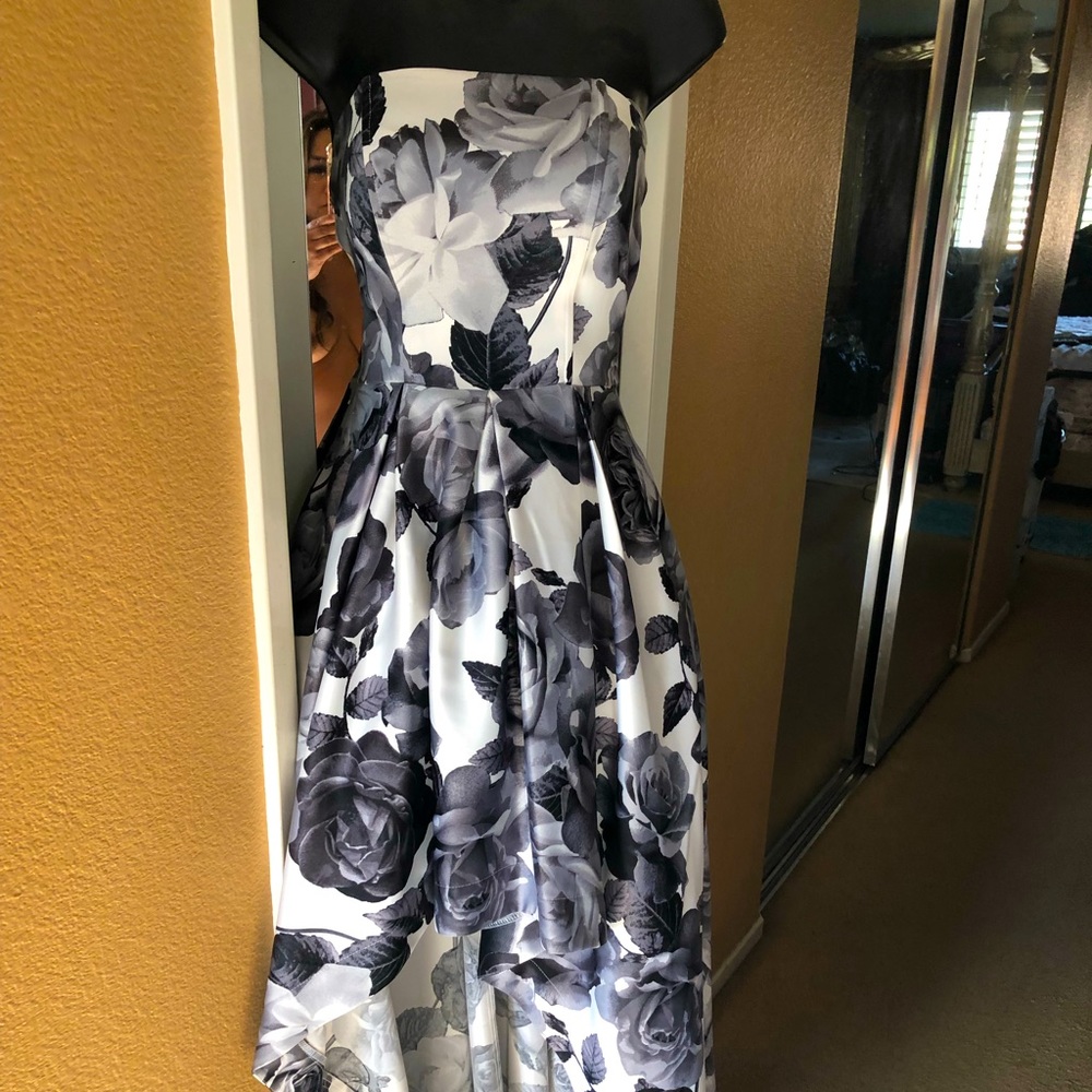 High low long formal floral dress